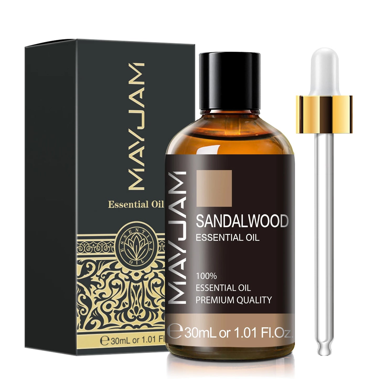 MAYJAM | Huile essentielle naturelle, 30ml - Encens, bois de santal, ylang-ylang pour diffuseur et bougies parfumées