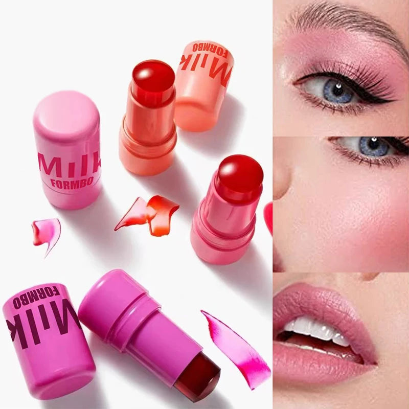 MILK FORMULA | Stick 3-en-1 blush en gelée | Stick joues hydratant | gloss lèvres et maquillage