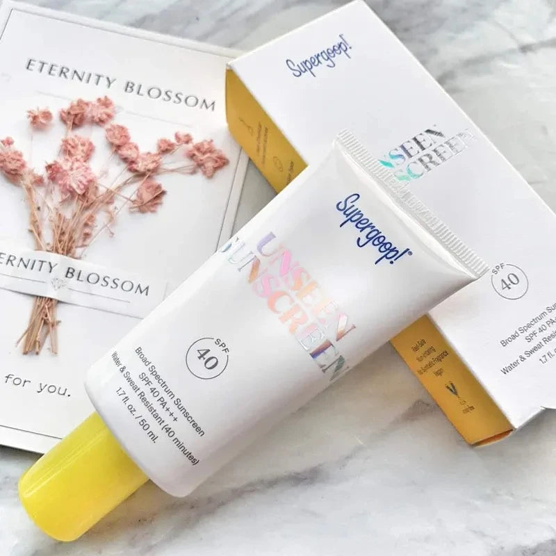 SUPERGOOP | Primer SPF 40 - Glowscreen et UNSEEN Sunscreen Supergoop Primer SPF 40 - Écran solaire invisible à large spectre, 50ml