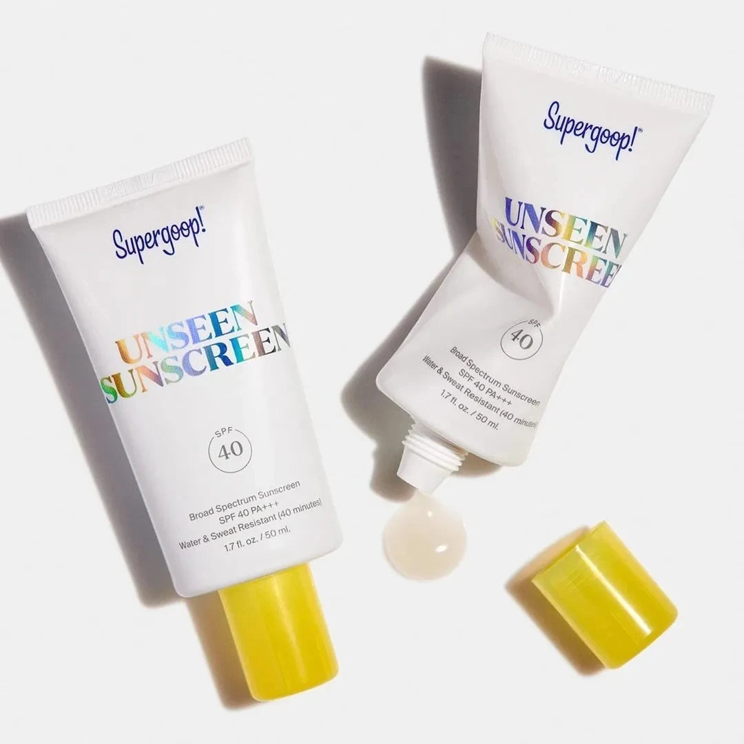 SUPERGOOP | Primer SPF 40 - Glowscreen et UNSEEN Sunscreen Supergoop Primer SPF 40 - Écran solaire invisible à large spectre, 50ml
