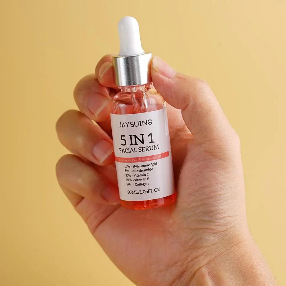 JAYSUING | Sérum visage 5 - en - 1: réduction des ridules, raffermissement, hydratation et éclat avec vitamine C et acide hyaluronique - A fleur de peaux
