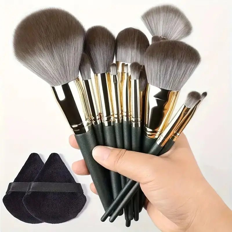 Set de pinceaux maquillage professionnels: pinceaux doux et moelleux pour fond de teint, poudre, ombres à paupières - A fleur de peaux