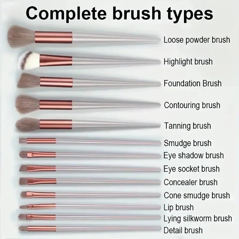 Set de pinceaux maquillage professionnels: pinceaux doux et moelleux pour fond de teint, poudre, ombres à paupières - A fleur de peaux