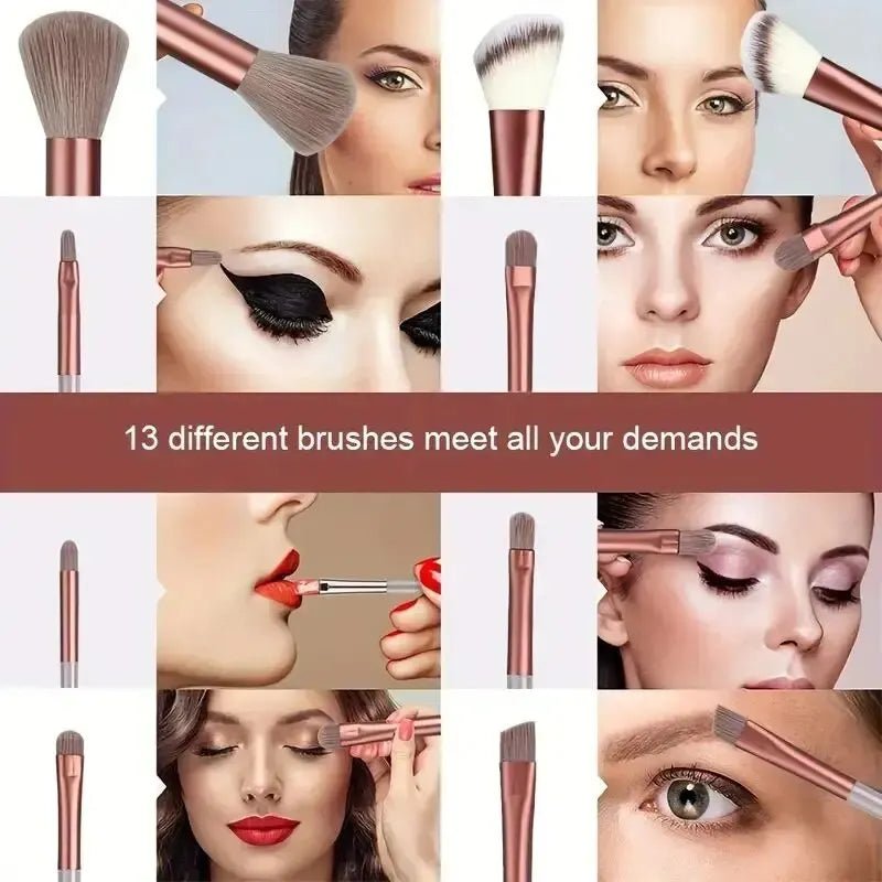 Set de pinceaux maquillage professionnels: pinceaux doux et moelleux pour fond de teint, poudre, ombres à paupières - A fleur de peaux