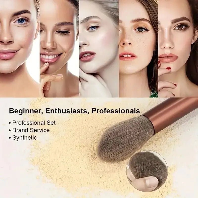 Set de pinceaux maquillage professionnels: pinceaux doux et moelleux pour fond de teint, poudre, ombres à paupières - A fleur de peaux