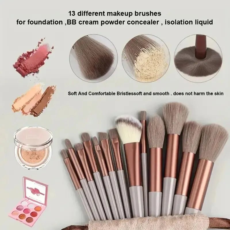 Set de pinceaux maquillage professionnels: pinceaux doux et moelleux pour fond de teint, poudre, ombres à paupières - A fleur de peaux