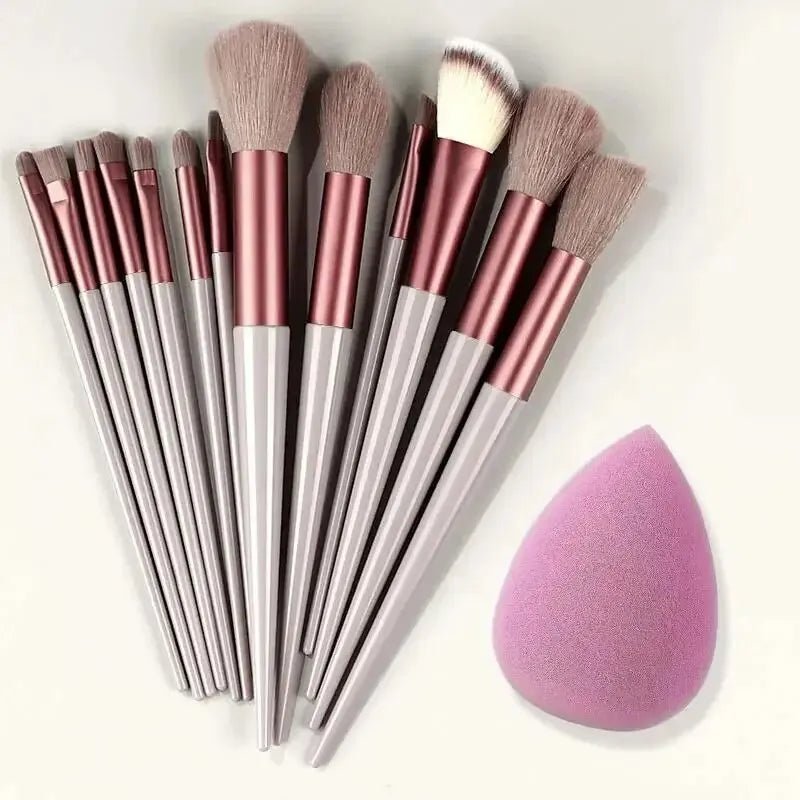 Set de pinceaux maquillage professionnels: pinceaux doux et moelleux pour fond de teint, poudre, ombres à paupières - A fleur de peaux